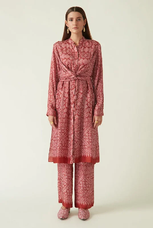 Ubud red printed tunic dress