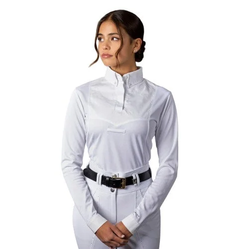 Aubrion Womens/Ladies Tie Keeper Long-Sleeved Shirt Elegant Longline Short Shirt