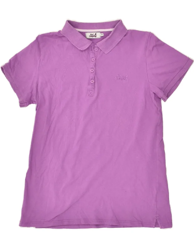 BEST COMPANY Womens Polo Shirt UK 18 XL Purple Cotton Comfortable Loose Short Sleeve