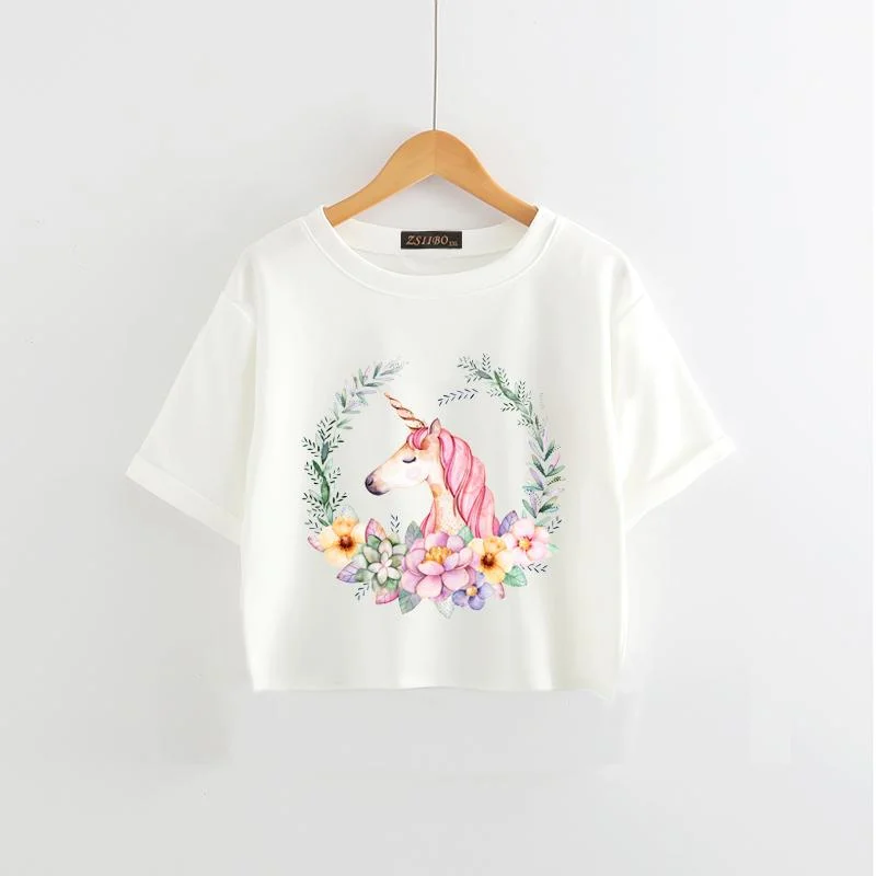 Unicorn T Shirt Summer Classic Casual Short Sleeve