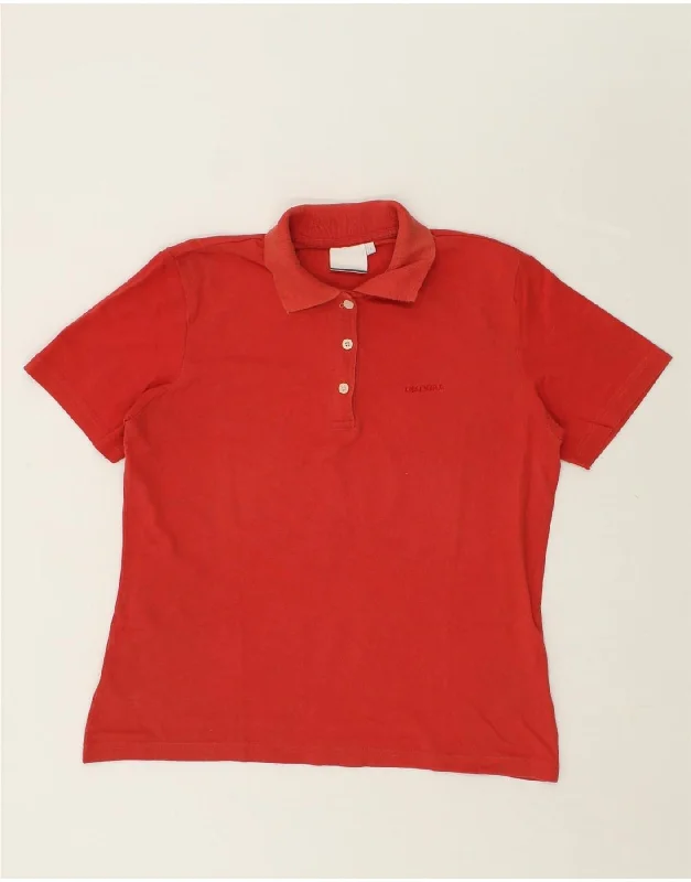 DIADORA Womens Polo Shirt UK 18 XL Red Cotton Trendy Sleeveless Short Shirt