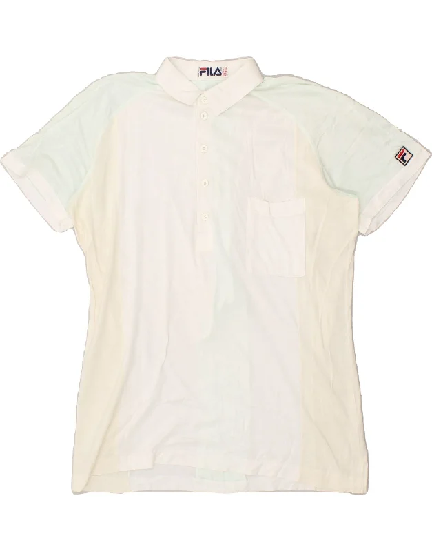 FILA Womens Polo Shirt IT 52 Large Multicoloured Colourblock Comfortable Short Sleeve Blouse