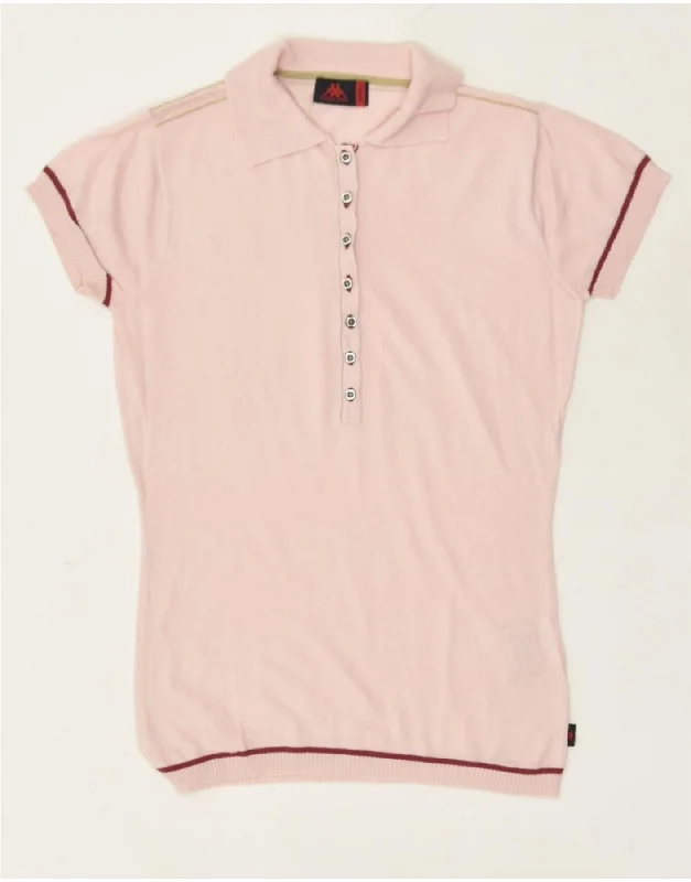 KAPPA Womens Polo Shirt UK 10 Small Pink Cotton Comfortable Fit Short Shirt