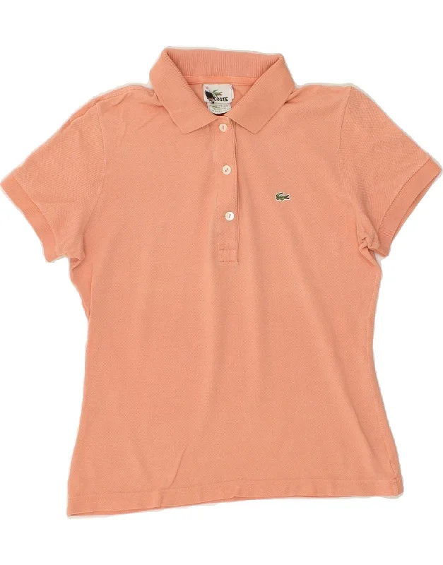 LACOSTE Womens Polo Shirt Size 38 Medium Pink Cotton Relaxed Button-Down Short Shirt