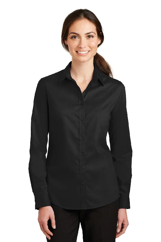 Port Authority Ladies SuperPro™ Twill Shirt. L663 Trendy Sleeveless Short Shirt