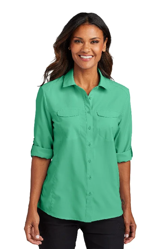 Port Authority Women's Long Sleeve UV Daybreak Shirt Casual Slouchy Short Sleeve