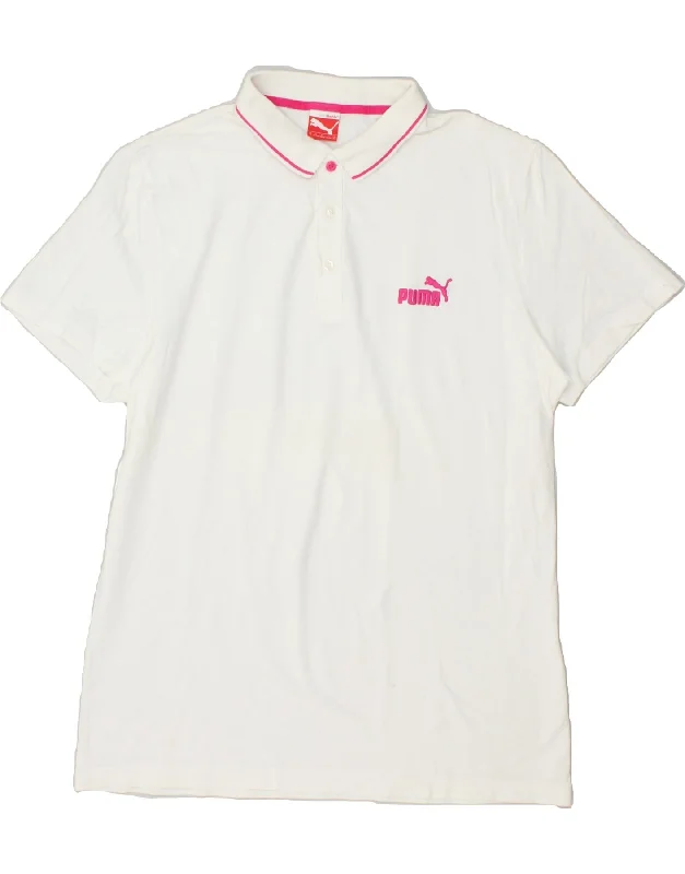 PUMA Womens Polo Shirt UK 18 XL White Cozy Plain Short Sleeve