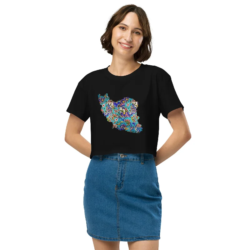 Short Sleeve Cropped Tshirt for Womens A PEACE OF HOMELAND 2 Comfortable Pocket Short Shirt