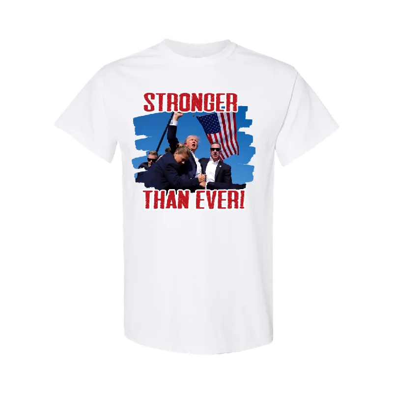 Trump MAGA Stronger Than Ever Graphic T Shirt Fashionable Sheer Short Shirt