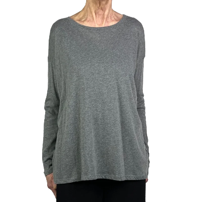 COTTON/CASHMERE CREWNECK T-SHIRT Zippered Buttoned Snapped