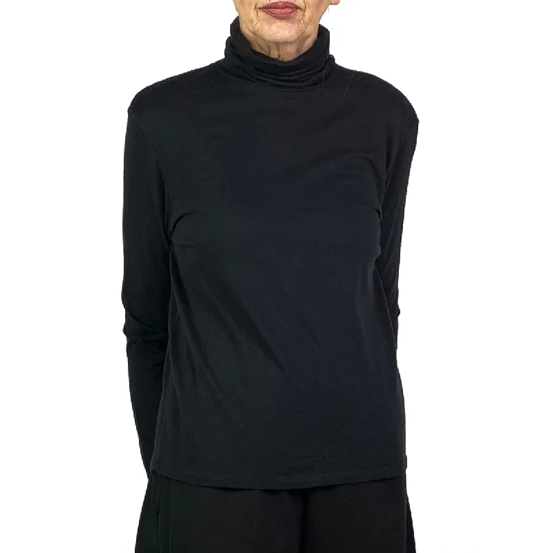 COTTON/CASHMERE BOXY TURTLENECK T-SHIRT Embroidered Appliqued Beaded