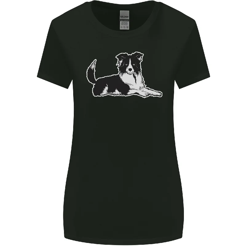 A Border Collie Dog Womens Wider Cut T-Shirt Casual Formal Business