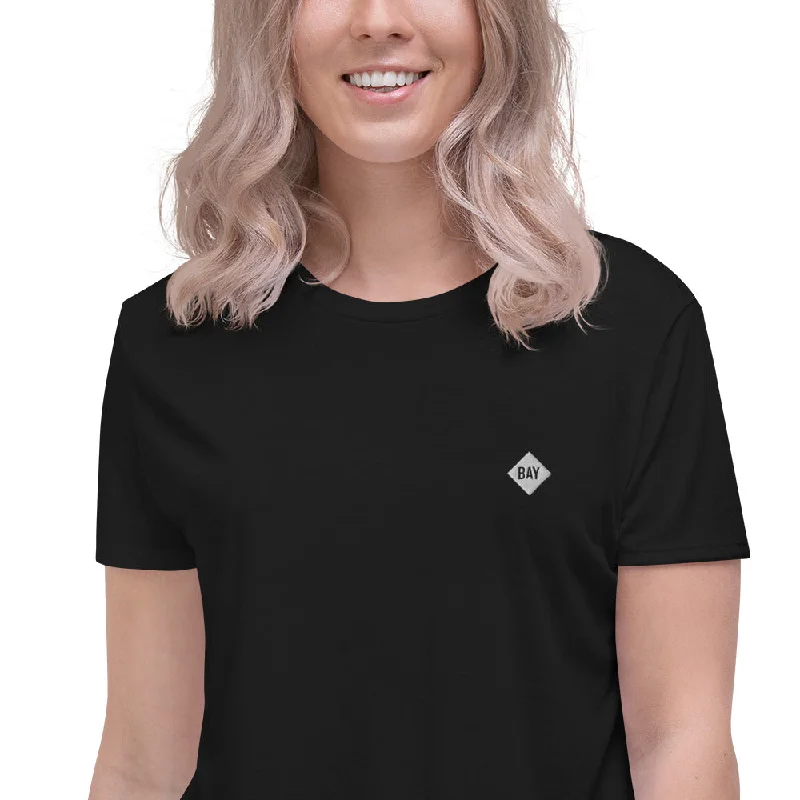 Bay Diamond Crop Tee Front Pockets Side Pockets Patch Pockets