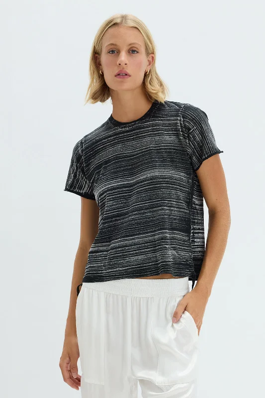 Brush Black Liana Tee Cashmere Blend Cotton Blend Poly Blend