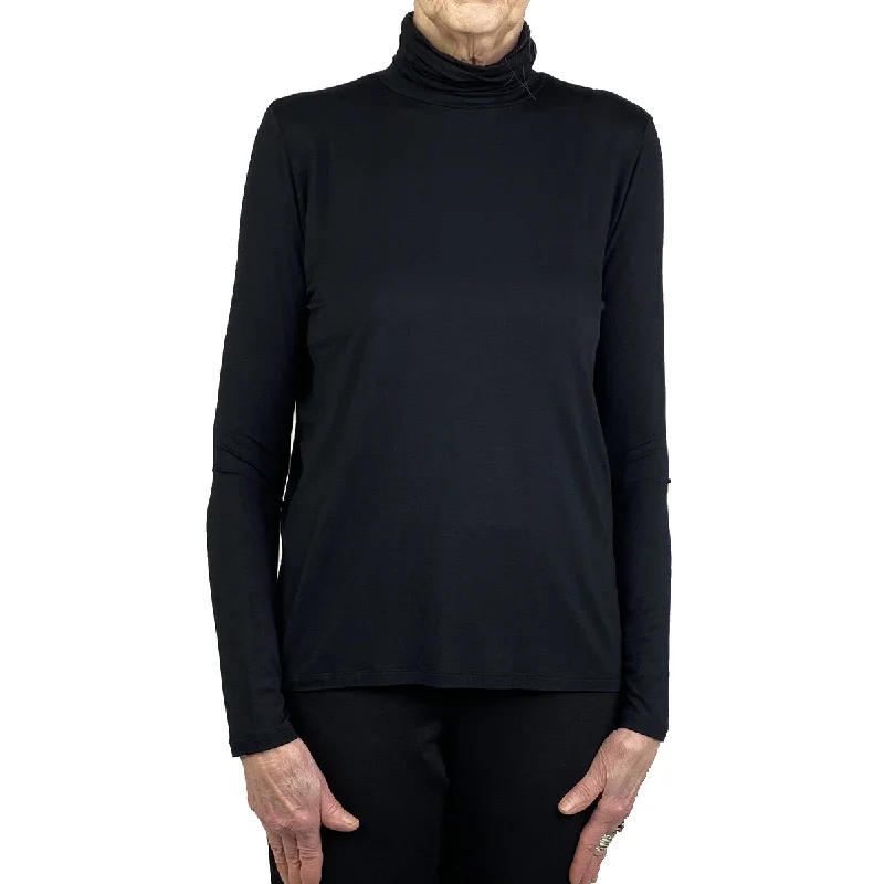 SOFT TOUCH BACK PLEAT TURTLENECK T-SHIRT Terry Blend Velvet Blend Canvas Blend