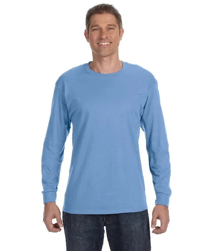 Gildan Heavy Cotton Long Sleeve T-Shirt | Carolina Blue Jersey Fabric Tulle Fabric Batik Fabric