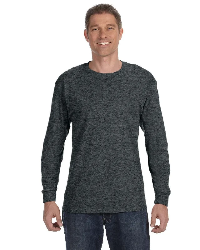 Gildan Heavy Cotton Long Sleeve T-Shirt | Dark Heather Spandex Blend Rayon Blend Denim Blend