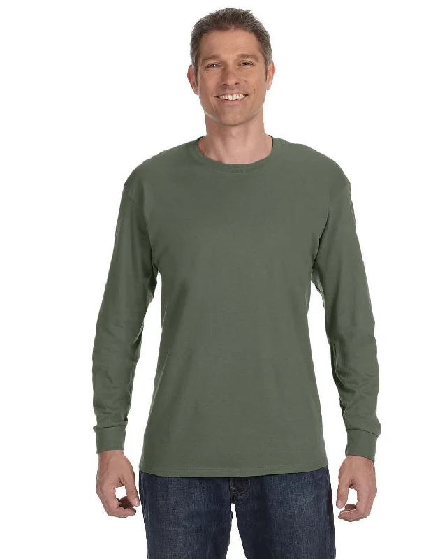 Gildan Heavy Cotton Long Sleeve T-Shirt | Military Green Modern Contemporary Chic