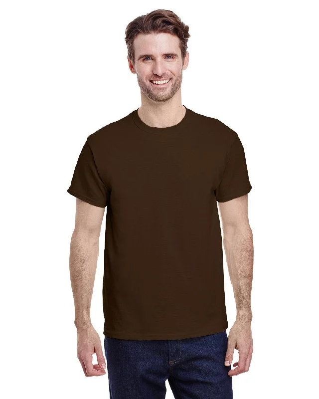 Gildan Heavy Cotton T-Shirt | Dark Chocolate Basic T-Shirt Crew Neck Short Sleeve