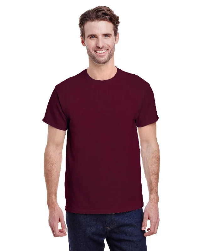 Gildan Heavy Cotton T-Shirt | Maroon Mesh Fabric Canvas Fabric Denim Fabric