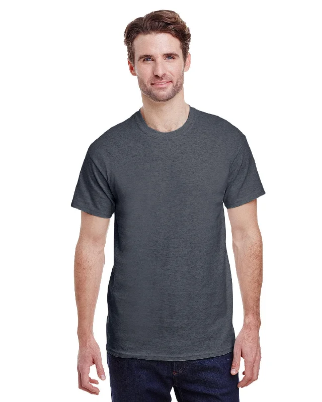 Gildan Ultra Cotton Heavyweight T-Shirt | Dark Heather Mesh Blend Leather Blend Suede Blend