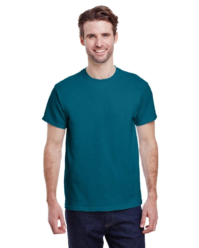 Gildan Ultra Cotton Heavyweight T-Shirt | Galapagos Blue Rayon Velvet Corduroy