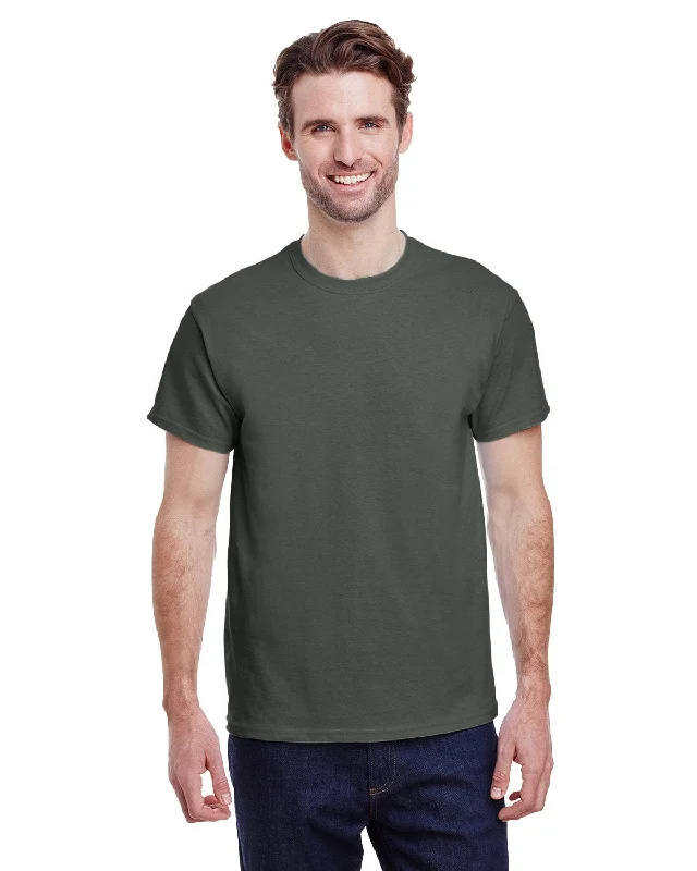 Gildan Ultra Cotton Heavyweight T-Shirt | Military Green Machine Wash Dry Clean Hand Wash