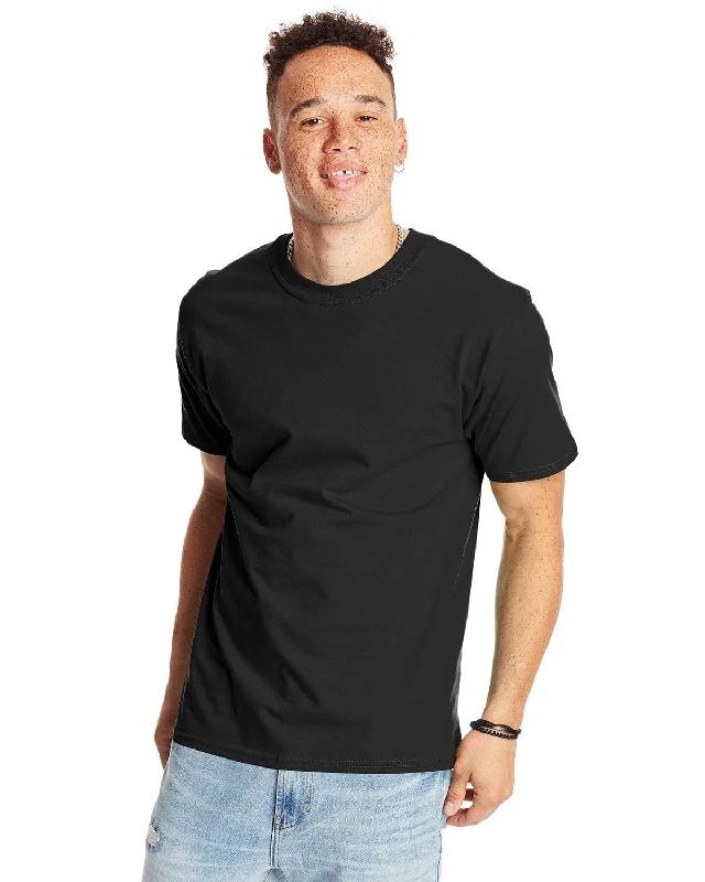 Hanes Beefy-T T-Shirt | Black Handmade Hand-knitted Hand-woven