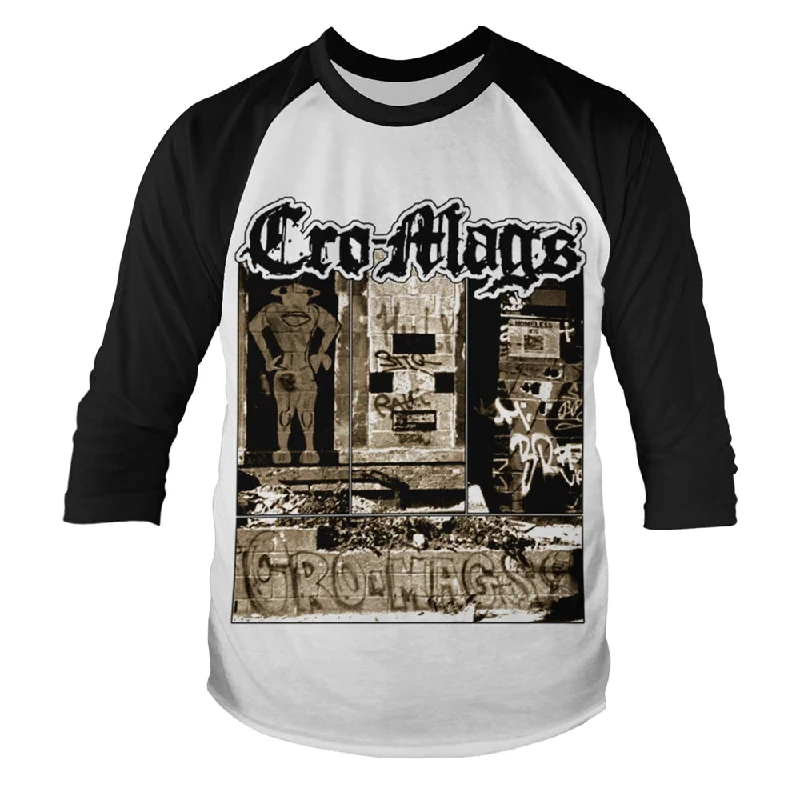 Cro-Mags Unisex Raglan T-shirt: Graffiti Rayon Velvet Corduroy