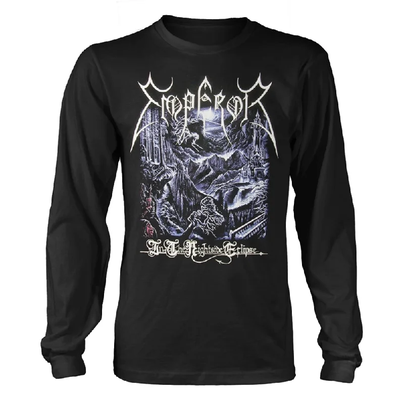 Emperor Unisex Long Sleeved T-shirt: In The Nightside Eclipse Silk Blend Satin Velvet