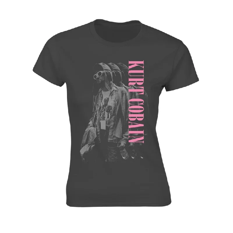 Kurt Cobain Ladies T-shirt: Standing Real Fur Shearling Chenille