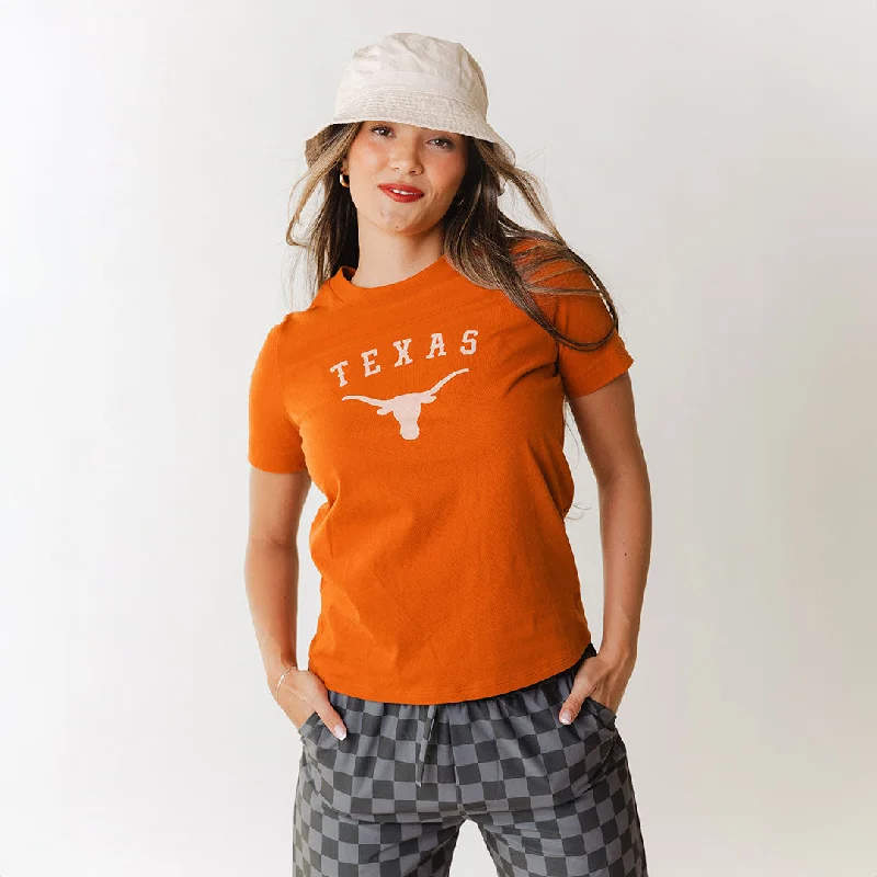 Texas Basic Graphic T-Shirt, Burnt Orange Anti-Pilling Machine Wash Handmade