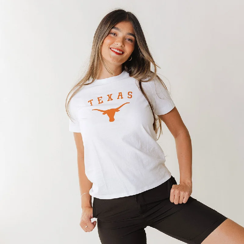 Texas Basic Graphic T-Shirt, White Zippered Buttoned Snapped