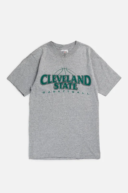 Vintage Cleveland State Basketball Tee - S Collared Crew Neck Turtle Neck