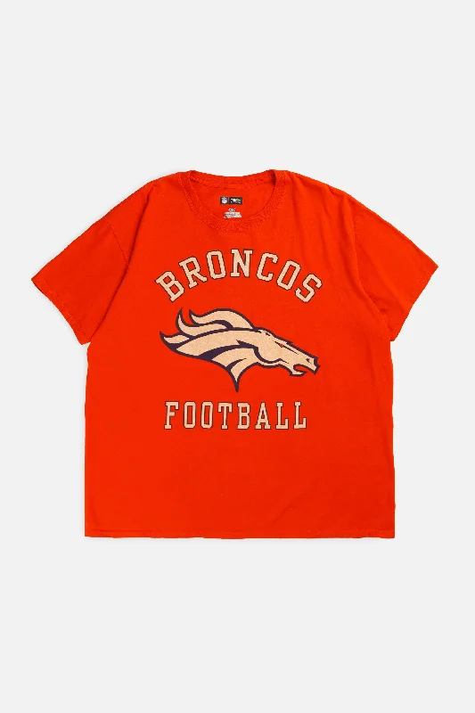 Vintage Denver Broncos NFL Tee - L Ribbed T-Shirt High Neck Heavyweight