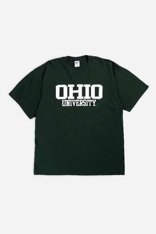 Vintage Ohio University Tee - XL Striped Floral Plaid