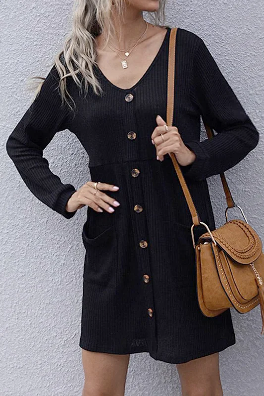 CASUAL BUTTON DOWN MIDI DRESS Trendy Midi Dress with Belt