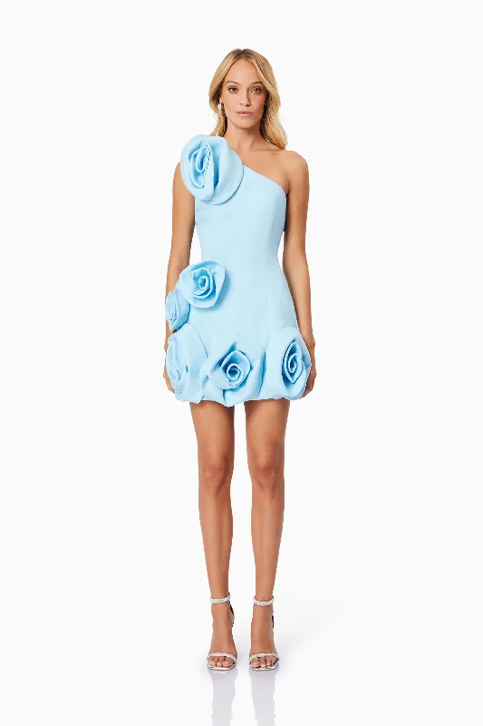 Destiny Floral Mini Dress in Blue Stylish Spaghetti Strap Mini Dress