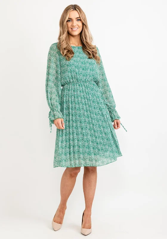 Seventy1 One Size Daisy Round Neck Midi Dress, Green Multi Stylish Button-Up Midi Dress