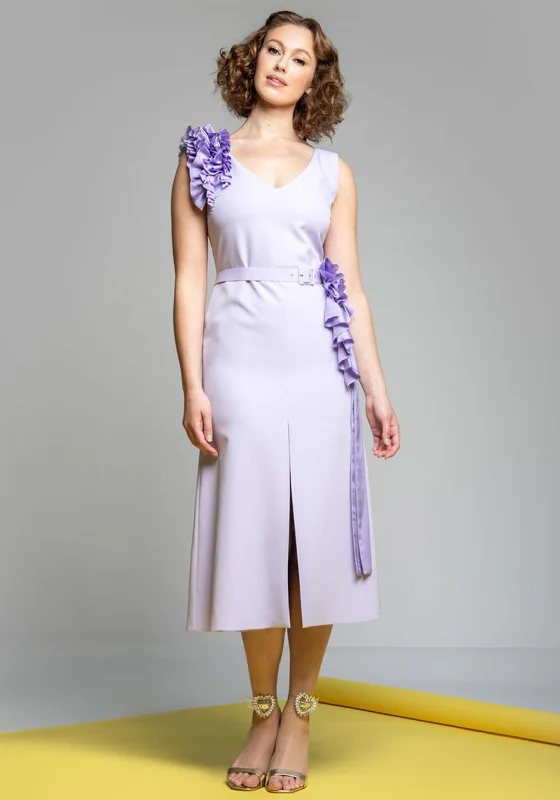 Sisters by Caroline Kilkenny Allie Midi Dress, Lilac Cozy Ribbed Knit Midi Dress