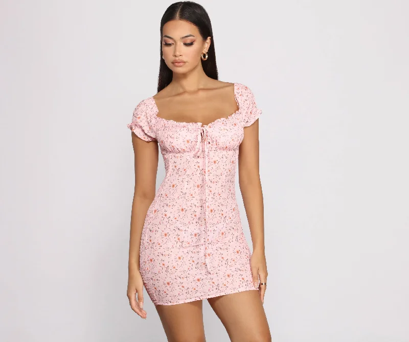 Sweet Florals Smocked Mini Dress Classic Floral Mini Dress