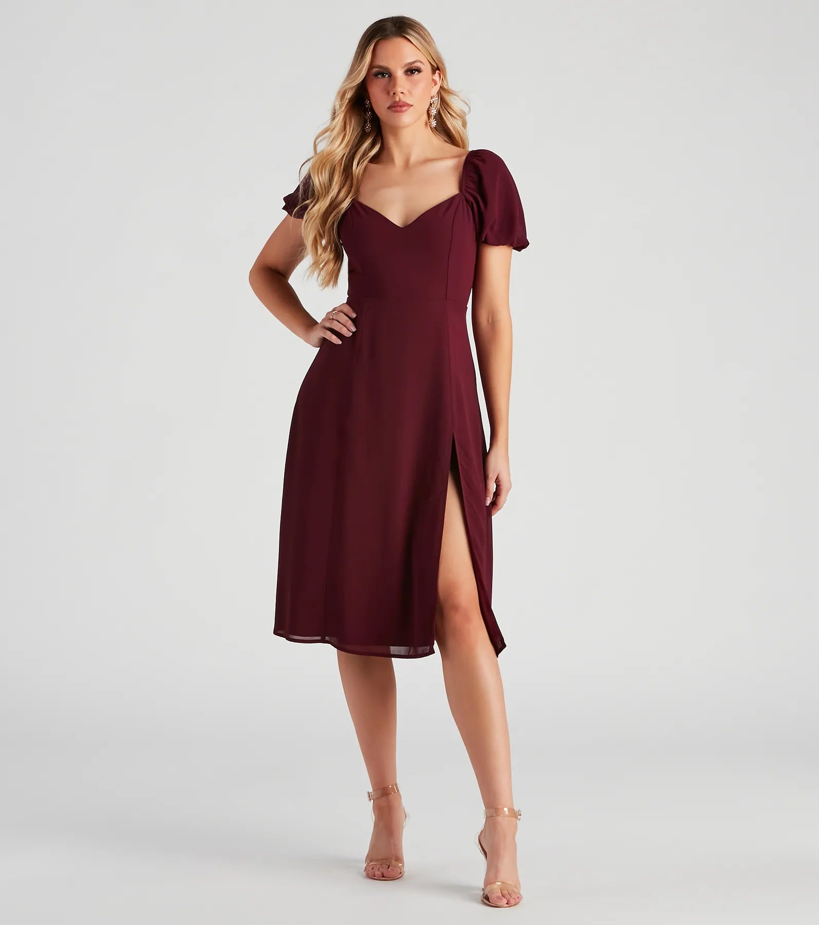 Sweet Harmony Chiffon Midi Dress Cozy Wide Strap Midi Dress