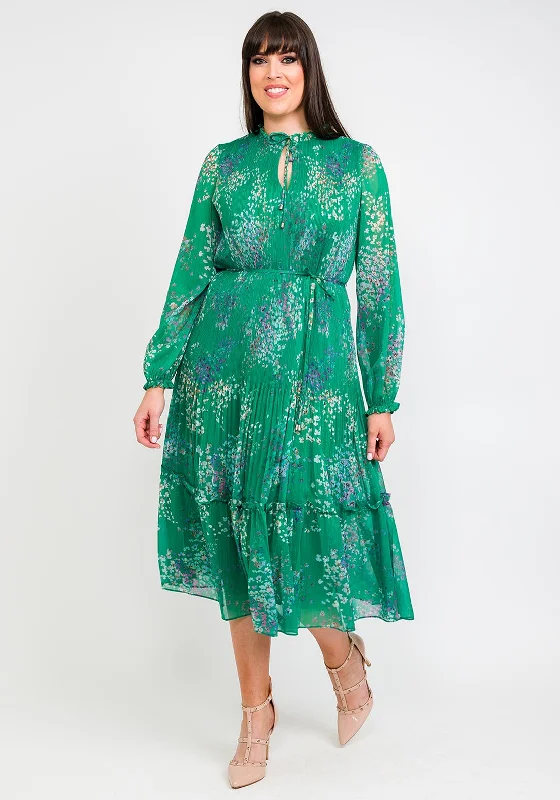 Ted Baker Rosiiie Serendipity Pleated Midi Dress, Green Stylish Wraparound Midi Dress