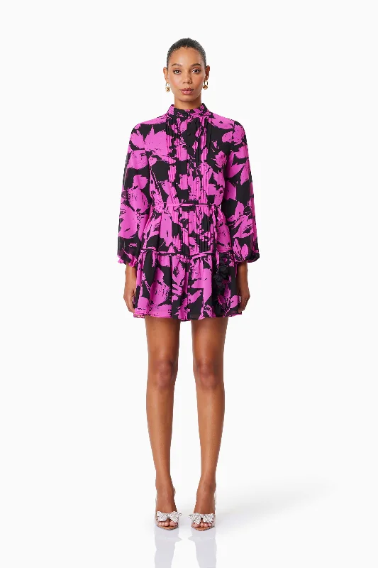 Yuna Shirt Day Mini Dress In Pink Stylish Button-Down Mini Dress