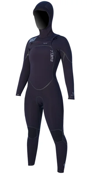 Buell RB2 4/3 Hooded Women's Wetsuit Hoodie with Set-In Sleeves Structured Classic