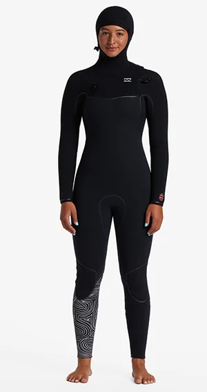 Billabong Furnace 5/4 Hooded Women's Wetsuit Hoodie with Belted Waist Structured Tailored