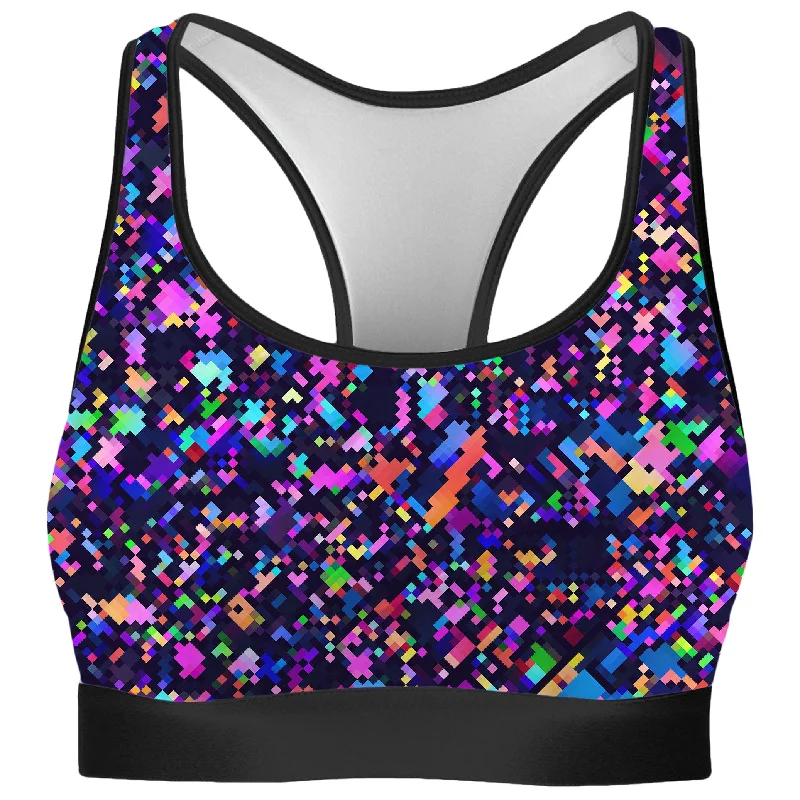 8-Bit Confetti Rave Bra Push-Up Bralette Set