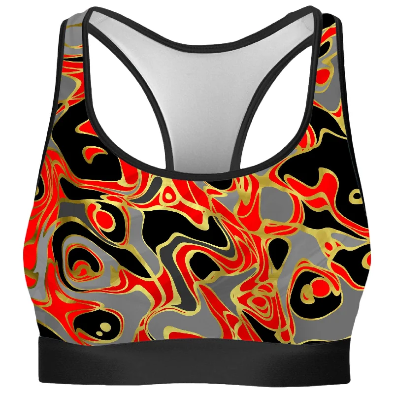 Abstract Journey Rave Bra High Support Sports Bra