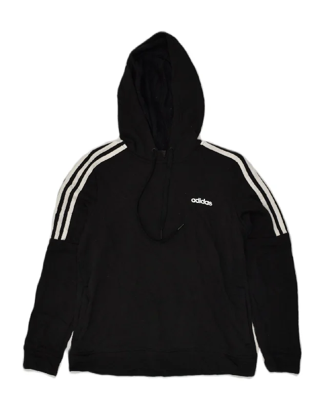 ADIDAS Womens Hoodie Jumper UK 8/10 Small Black Polyester Hoodie with Half-Zip Sporty Casual