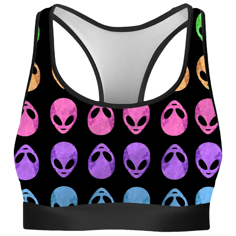 Alien Pattern Rave Bra Cotton Comfort Bra